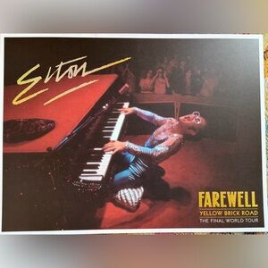 Elton John Farewell Yellow Brick Road The Final Tour Litho 18”x24” Mint Cond.